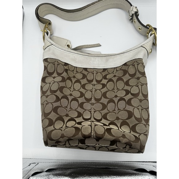 Coach Handbags - COACH Bleecker Signature Bucket Crossbody Shoulder Bag Purse Good Cond PT2